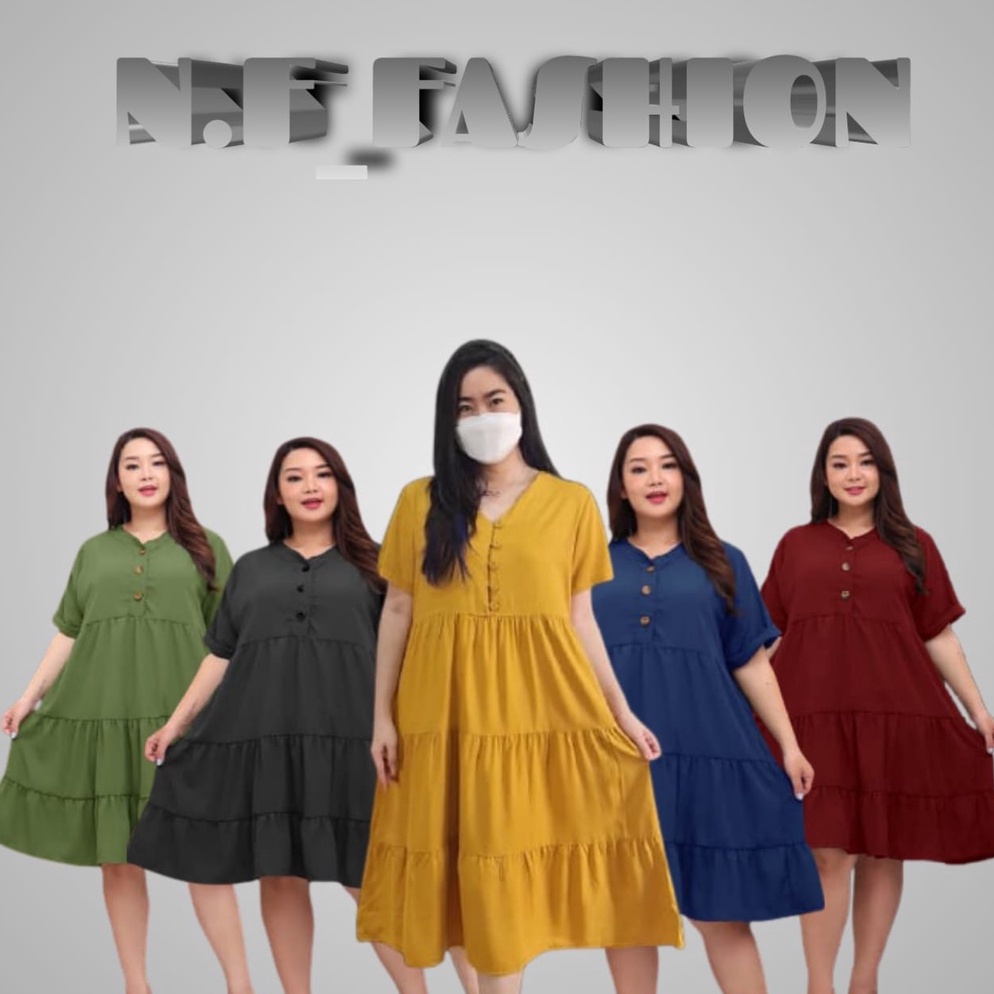 ART M97I JUNE DRESS MAXI JUMBO REMPEL SUSUN BUMIL BUSUI FRIENDLY 3XL LD 12 POLOS Dress jumbo ld 12 b