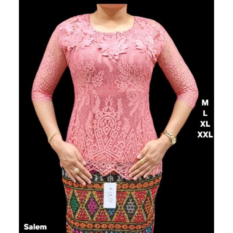 Blus semi Prancis mix brokat Hoki premium,lapis katun ukuran  kecil, stndrt, jumbo 4L,, 5L,, sleting