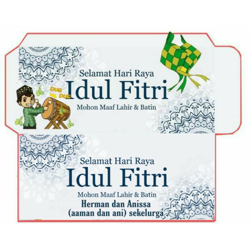 

(ISI 10 PCS) CUSTOM AMPLOP LEBARAN ANGPAO