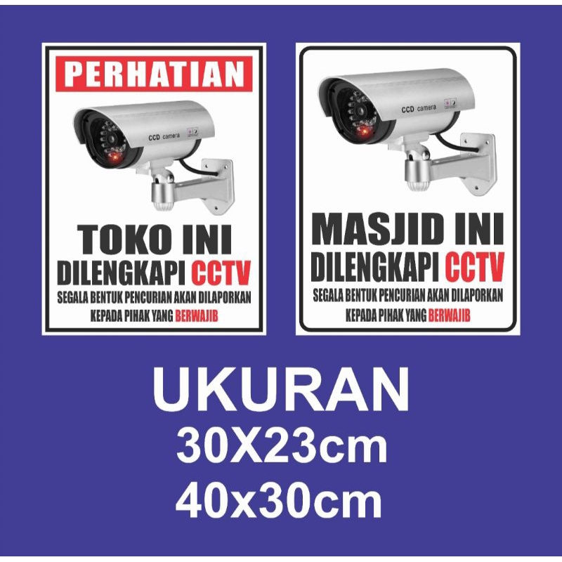 

Stiker toko dan masjid ini dilengkapi cctv