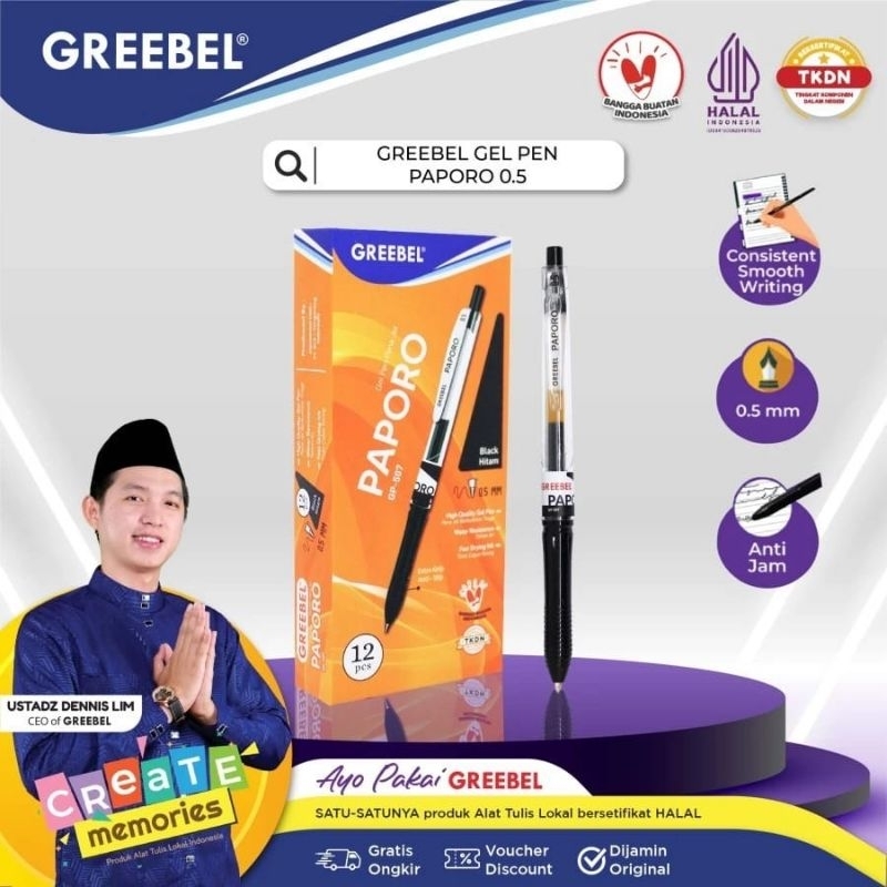 

BALLPOINT/PULPEN/PENA/GREBEEL PAPORO 1PAK 12PCS