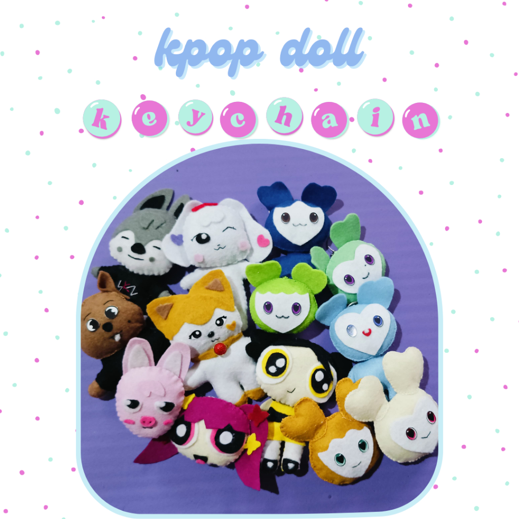 STRAY KIDS SKZOO IVE MINIVE TWICE LOVELYS NEWJEANS POWERPUFF DOLL KEYCHAIN  HANDMADE