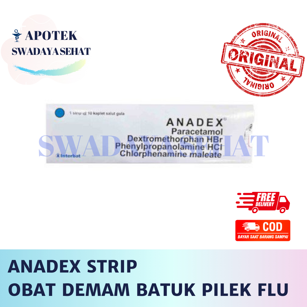 ANADEX Strip - Obat Demam Batuk Pilek Flu Isi 10 Tablet
