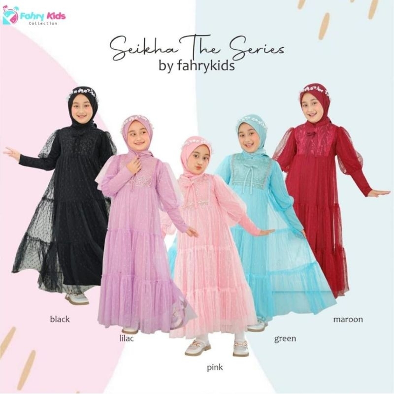 (READY STOCK) GAMIS ANAK SET HIJAB SHEIKA THE SERIES BY FATHIRKIDS / GAMIS AURELLY BY VICHI MUSLIMAH