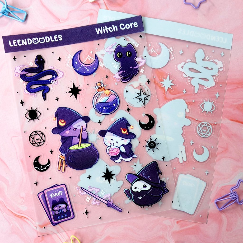

Leendoodles - Witch Core Transparent Sticker Sheet