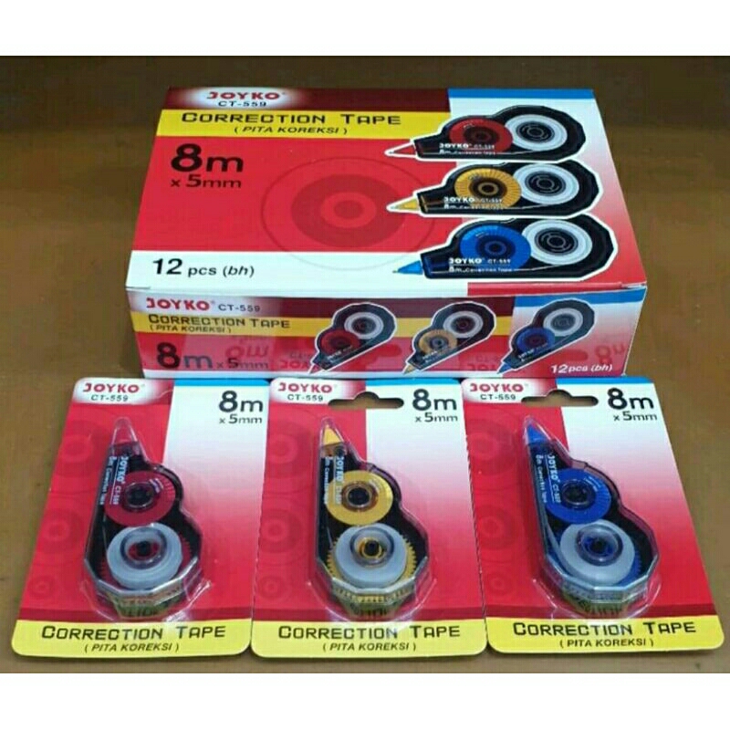 

CORRECTION TAPE 12M CT522 TIPEX KERTAS JOYKO TIPX TIP X CT-522 1 BOX