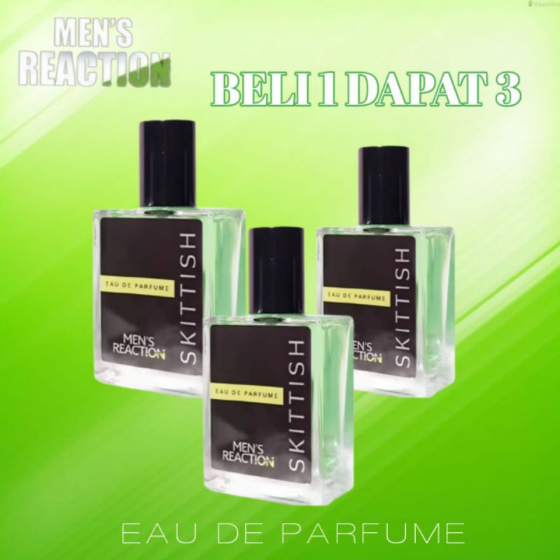 [BELI 1 DAPAT 3]SKITTISH MENS REACTIONS- Parfum Pria Wangi Tahan Lama ORIGINAL 100%