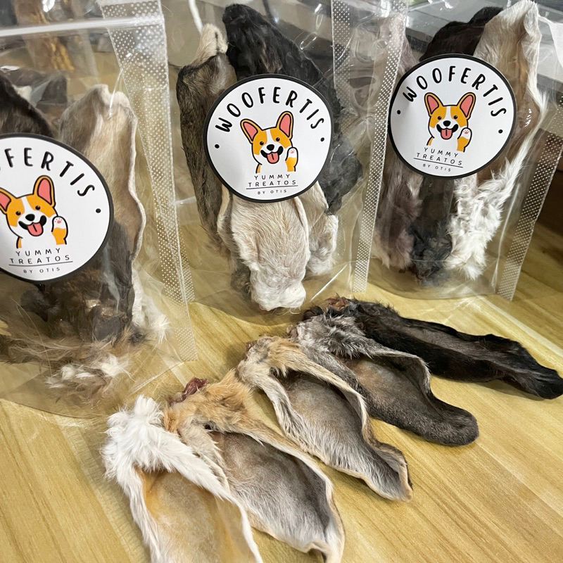 Woofertis Rabbit Ear Dehydrated Kuping Telinga Kelinci Snack Anjing Chew