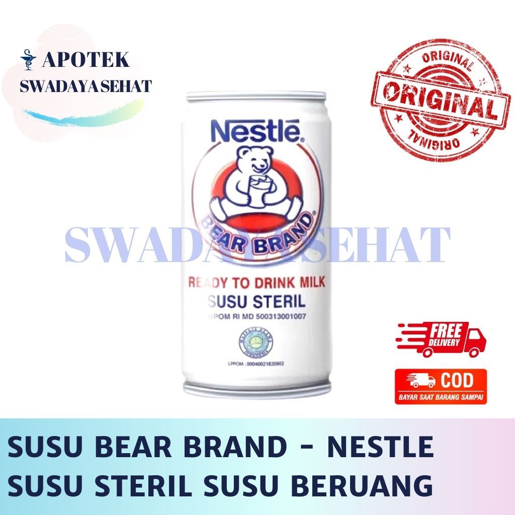 

SUSU BEAR BRAND Milk - Susu Steril Kaleng Beruang Satuan Nestle 189 ML