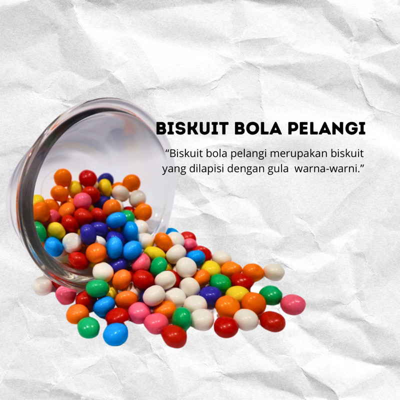 

Biskuit Bola Pelangi/Bola Warna-warni/Caca biskuit