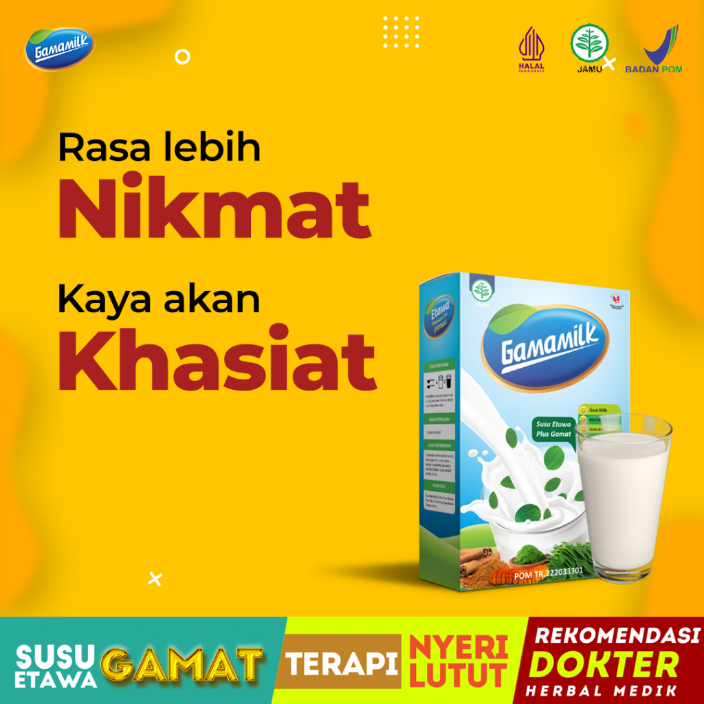 

GAMAMILK Susu Etawa plus Gamat - solusi mencegah masalah Rematik