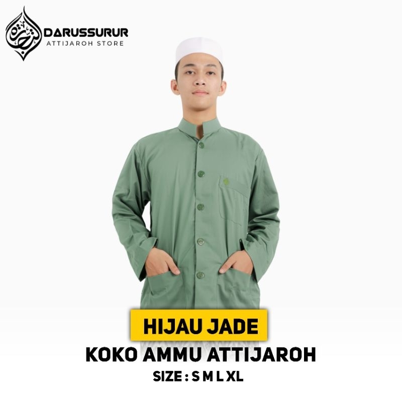 Baju Koko Ammu | Baju Koko Ammu Warna Hijau Jade | Baju Koko Haibah Ammu Attijaroh