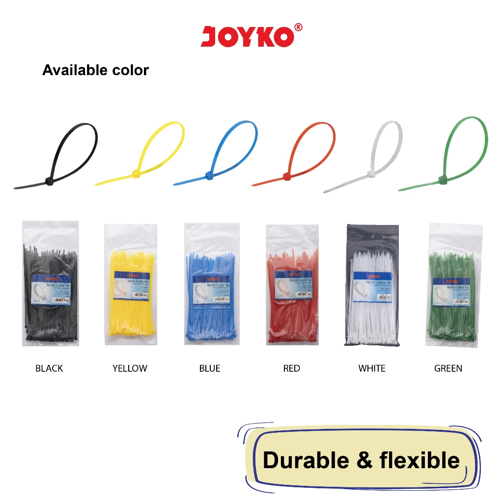 

(100 Pcs) Cable Tie 2.5 x 150 mm JOYKO CBT-10 Tali Serut Dasi Pengikat Kabel 15 Cm Nylon 2.5x150mm