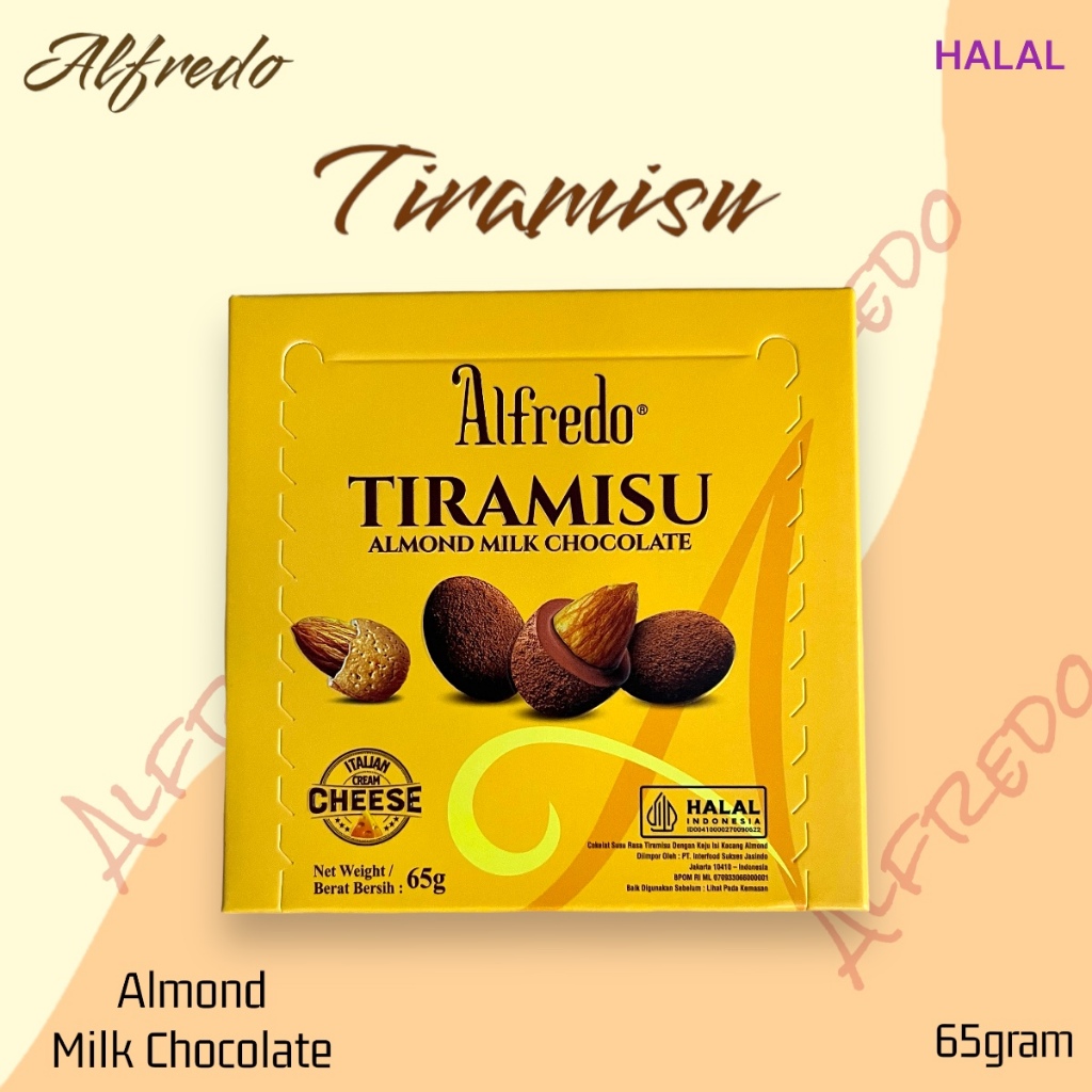 

Coklat Almond ALFREDO Box 65gram HALAL isi -+ 12-13pcs