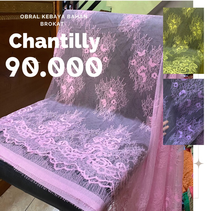 kebaya brokat chantilly | kain kebaya | kain bahan brokat | kain bridesmaids | grosir kebaya