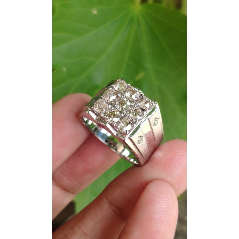 cincin pria simple cincin cowok mata 9 cincin berlian Banjar cincin silver Palladium cicin laki cinc