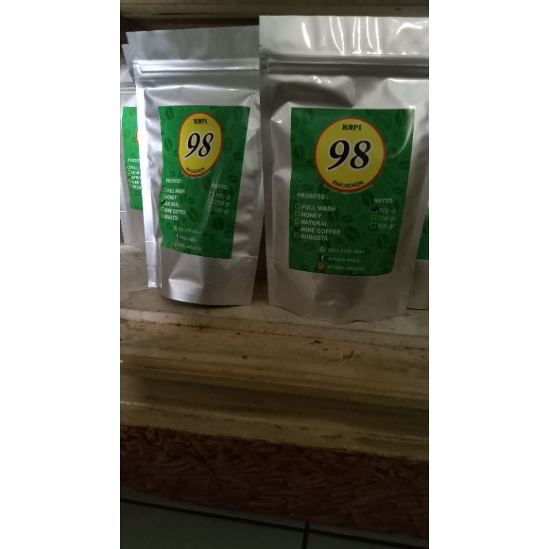 

kopi murni asli arabika 98 pakusorok
