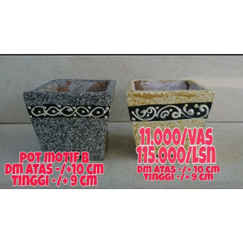 Pot Kayu Motif B Vas Bunga Bahan Kayu Bunga Plastik Pot Kayu Mini Motif