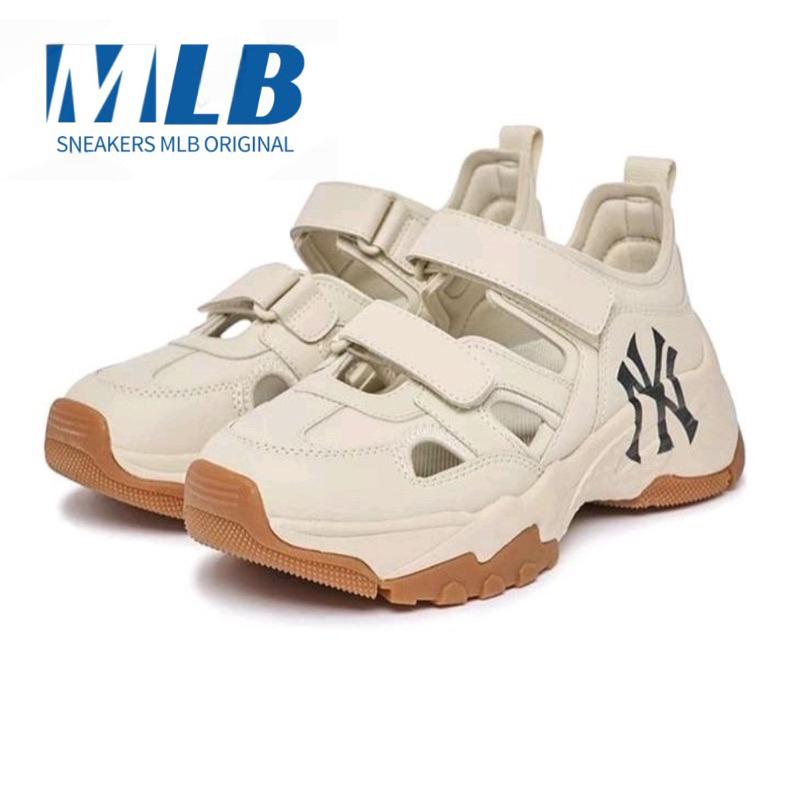 Sepatu Sandal MLB Bigball Chunky Mask NY Yankees Cream / MLB Original