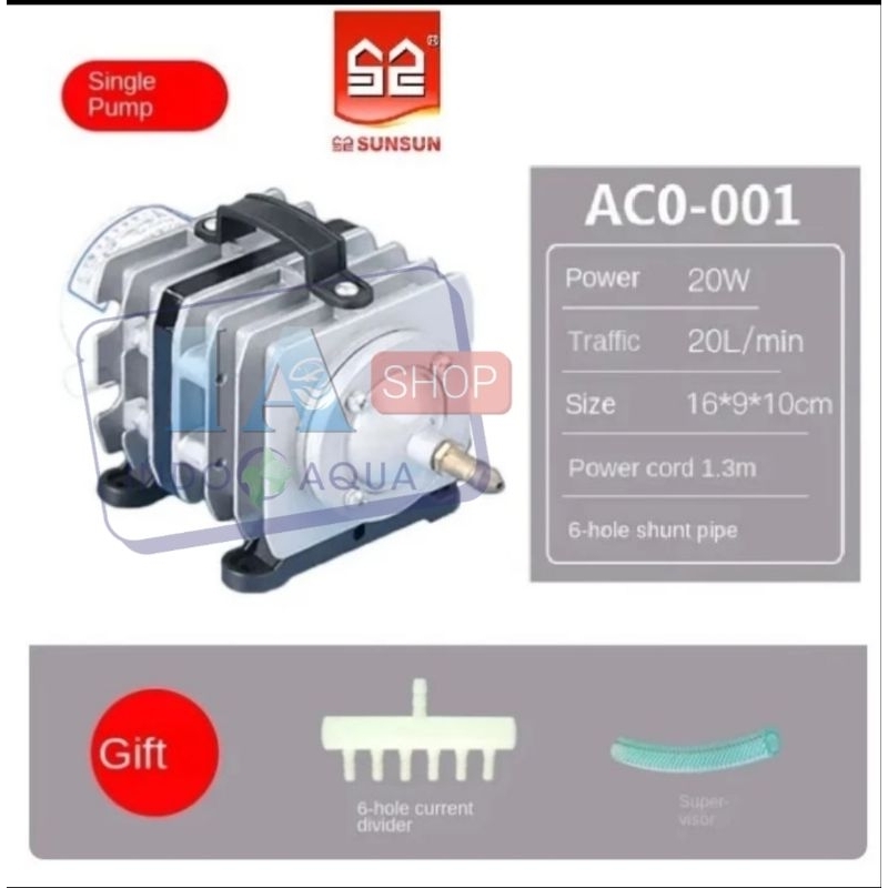 Sunsun Electromagnetic ACO-001 Air Compressor / Pompa Udara