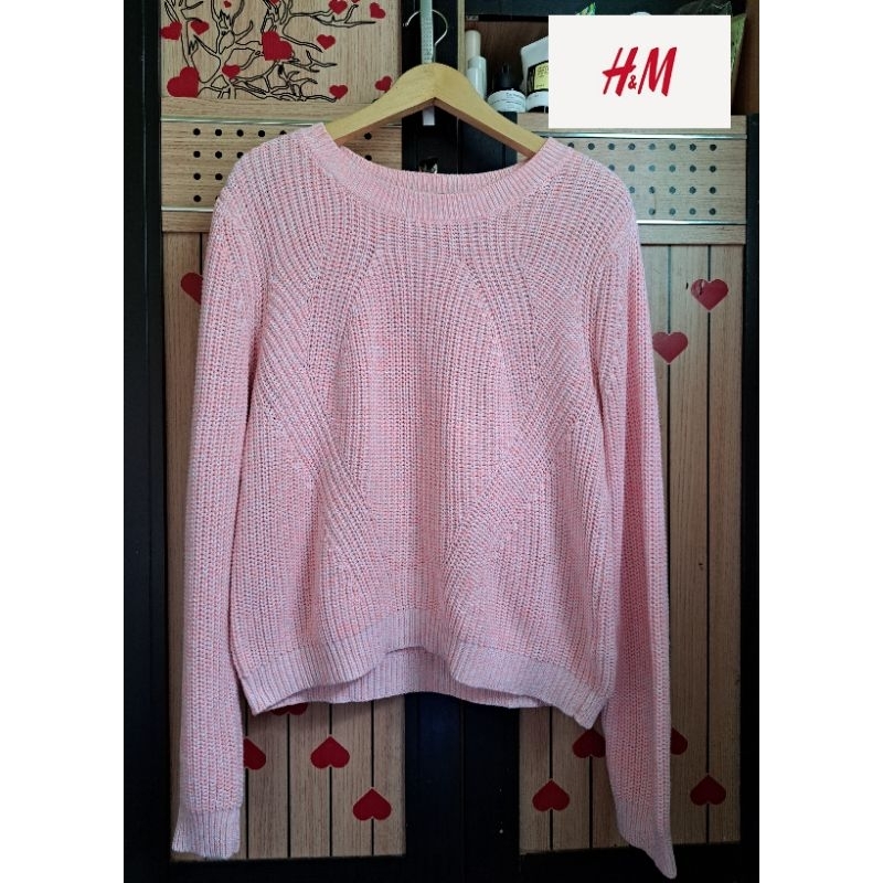 [PRELOVED/THRIFT] H&M SWEATER RAJUT WANITA KNIT PINK KOREAN STYLE