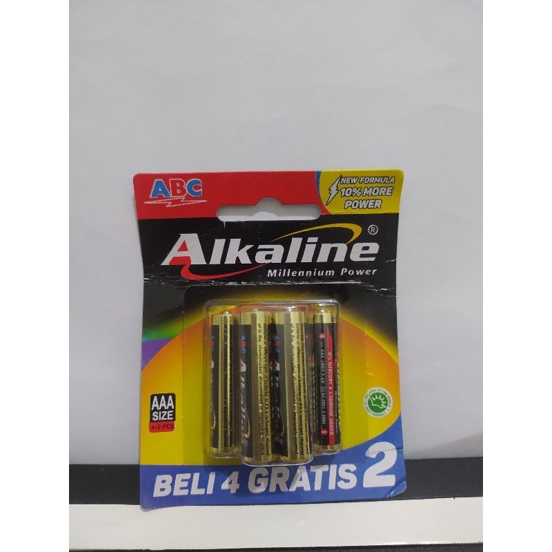 Alkaline AAA (A3) Baterai Alkaline isi 6