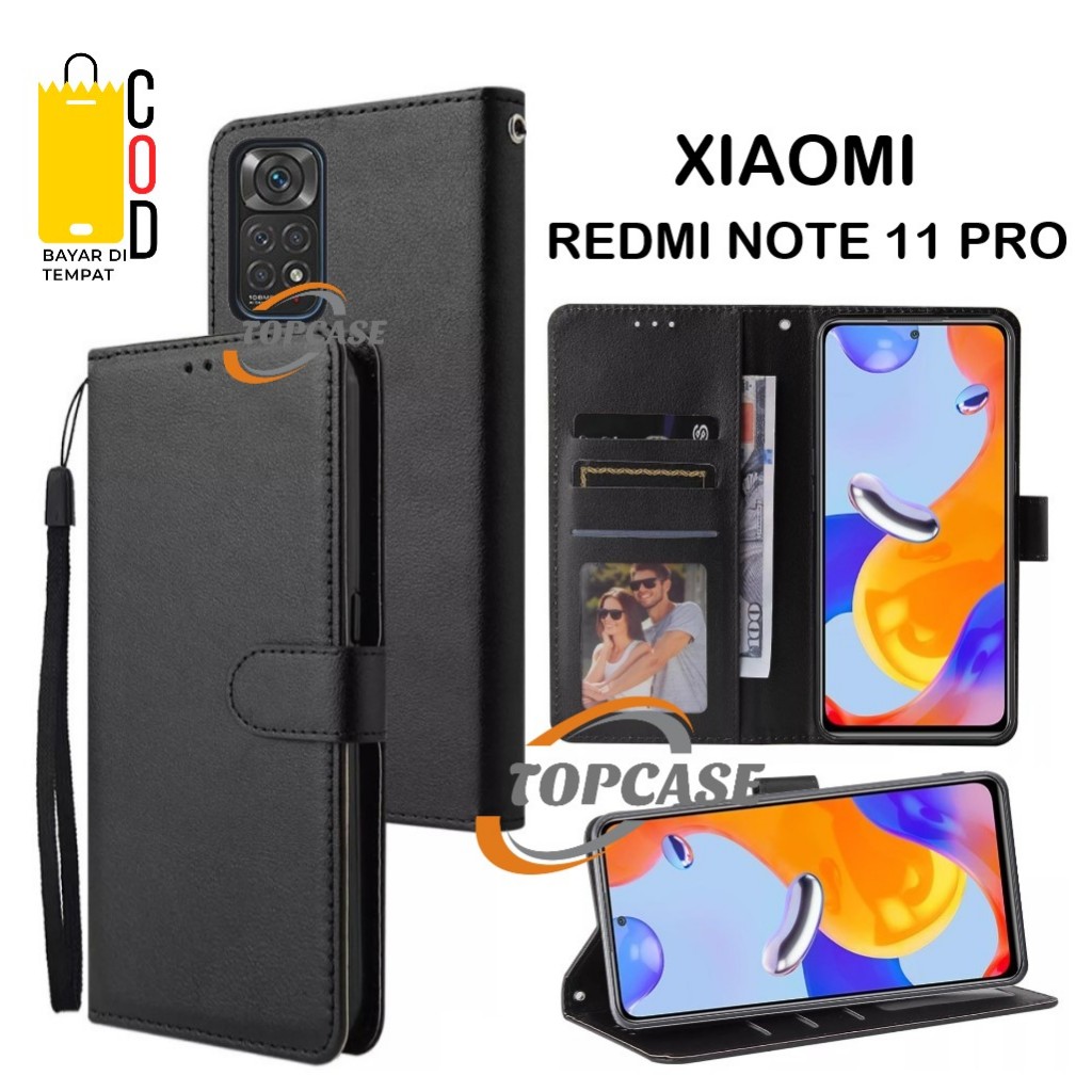 FLIP CASE XIAOMI REDMI NOTE 11 PRO LEATHER FLIP COVER KULIT UNTUK XIAOMI REDMI NOTE 11 PRO