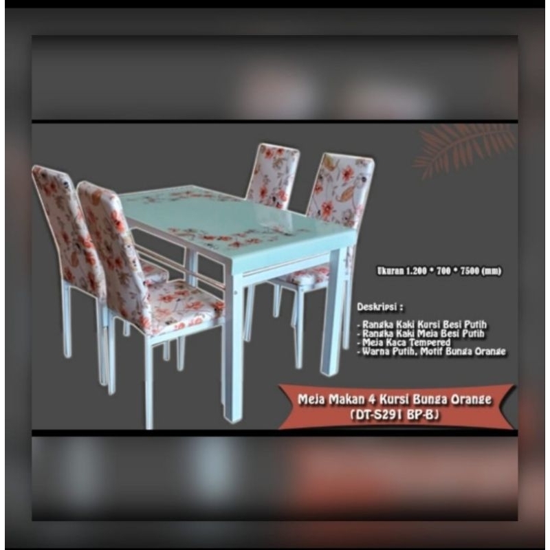 PROMO SET MEJA MAKAN MEJA KACA KAKI BESI
