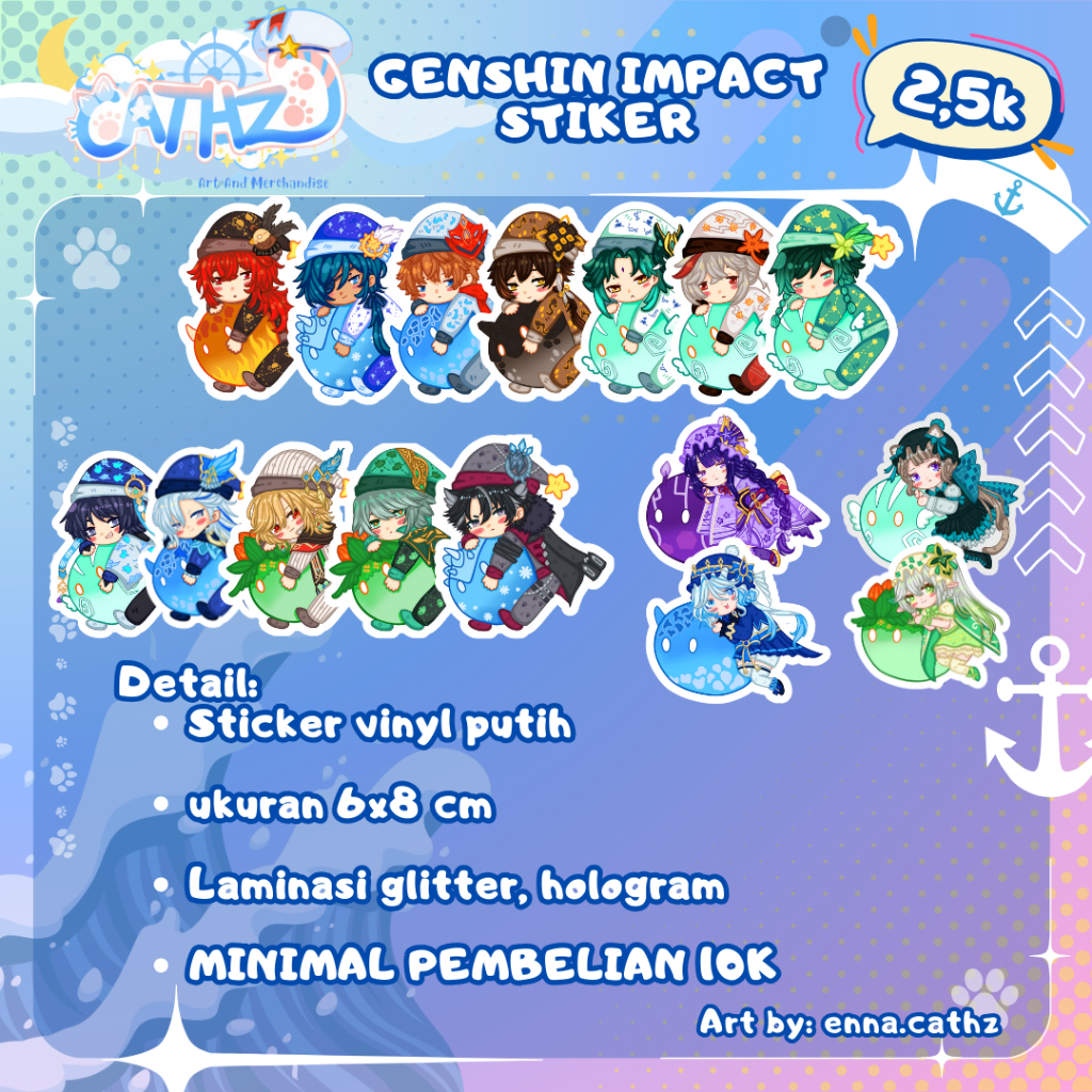 

[CATHZ] Genshin Impact Sleepin' N Nappin' STIKER