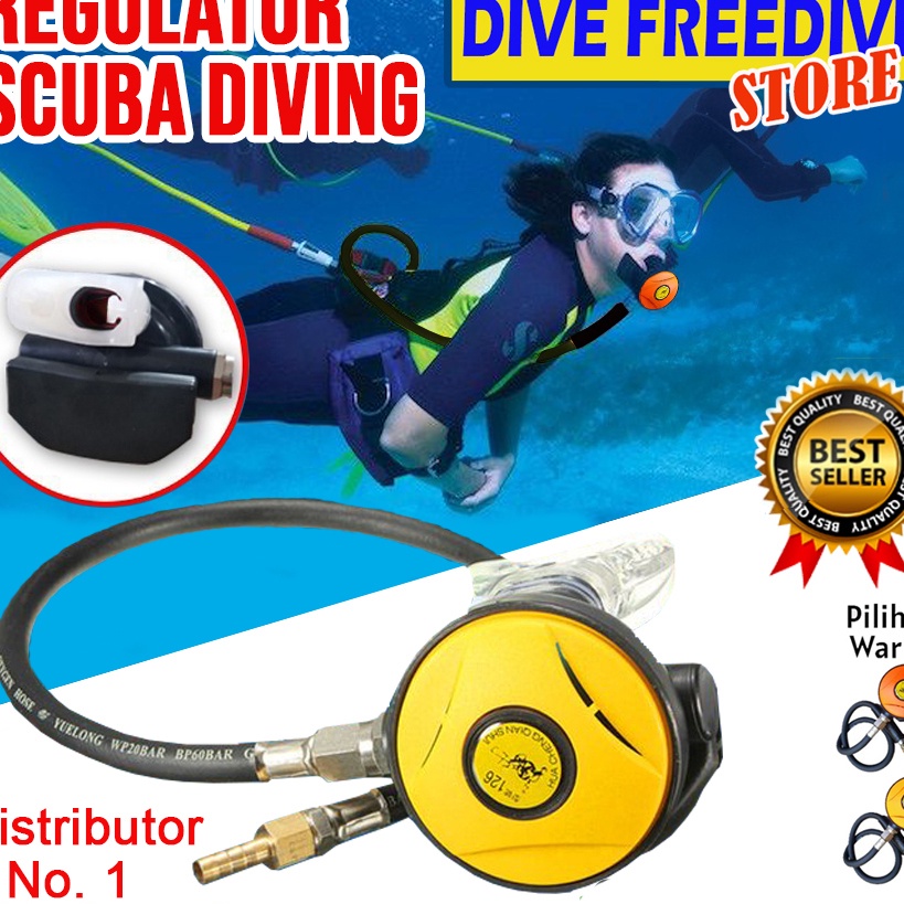 Cuci Gudang Regulator Nelayan Hookah Selang Nafas Mouthpiece Scuba Diving Dive Dakor Octopus 2nd Sta