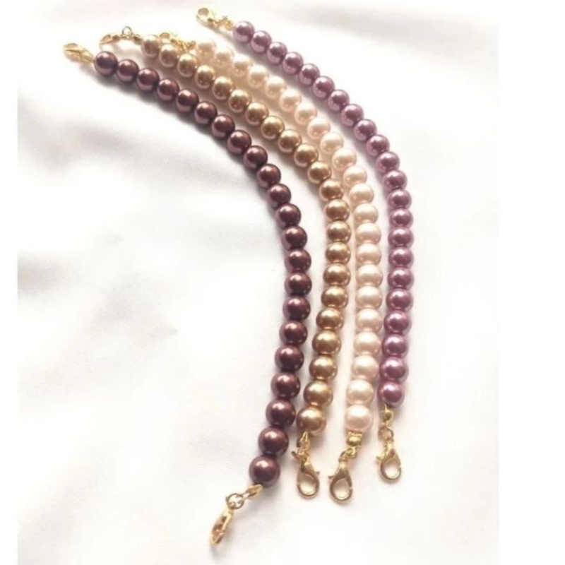 KONEKTOR MASKER HIJAB MUTIARA/PENGAIT MUTIARA /PENGAIT MASKER/KALUNG MASKER 2IN 1