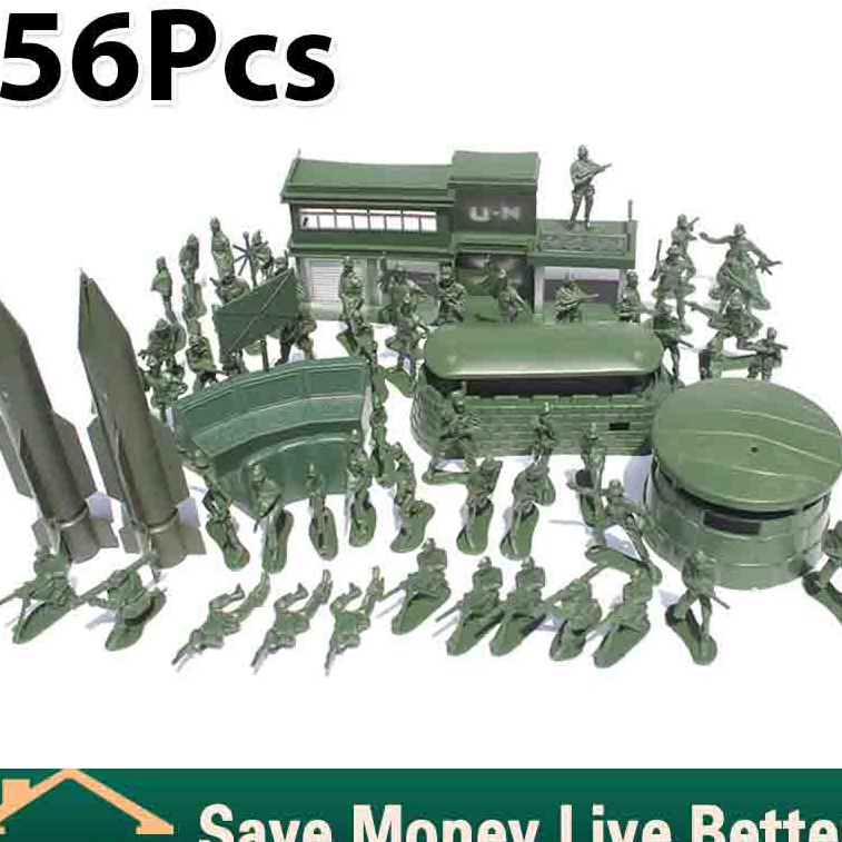 Gaya Hidup Terjangkau 56Pcs Mainan figure Tentara Set Plastik Murah  Mainan Tentara Tentaraan Milita