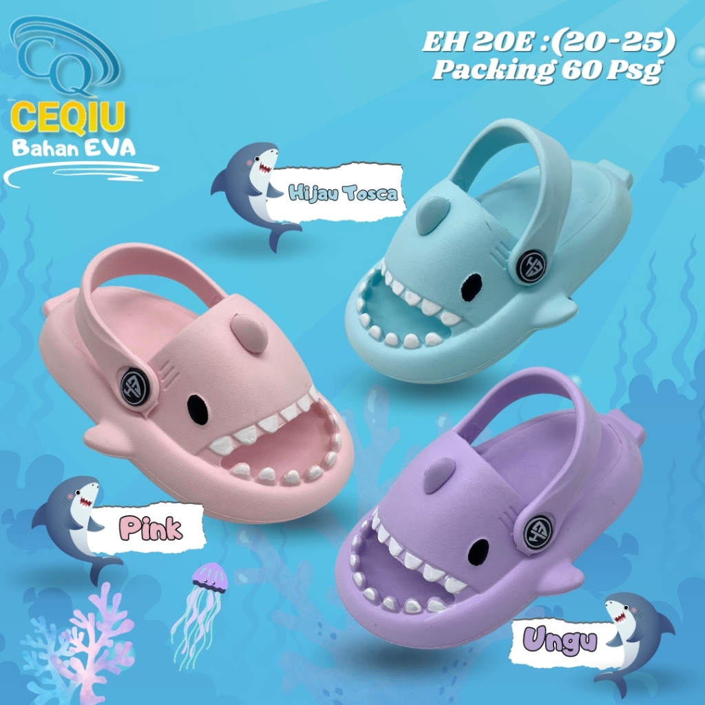 Sendal Anak Ikan Hiu Sandal Baby Shark Sendal Slop Karakter
