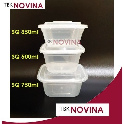 [Pack 25 Pcs]Thinwall 350ml / 500ml / 750 SQUARE KOTAK KECIL food container box tempat makan plastik