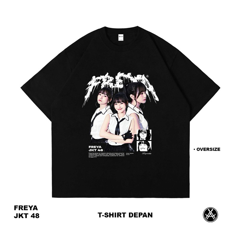 Artisan T-Shirt Freya JKT48 Kaos Oversize Hitam Katun Combed