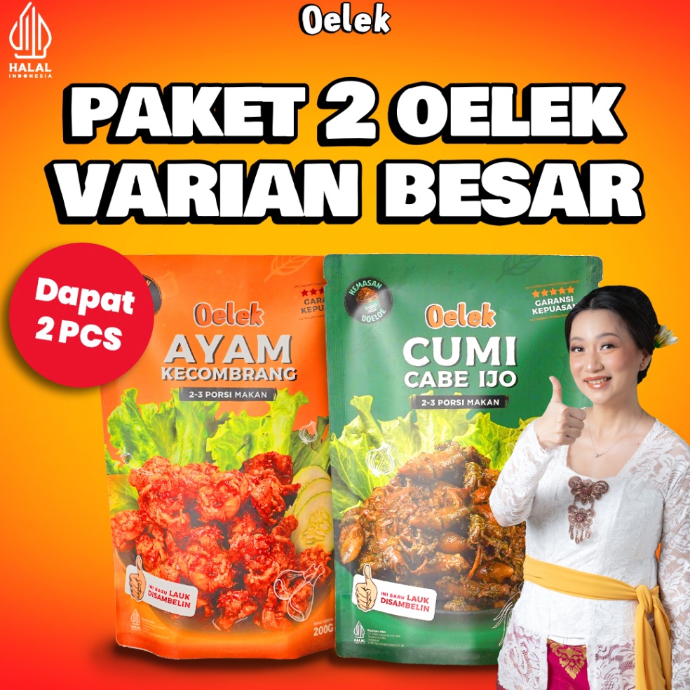 

EJY491 Terbaru Oelek Paket 2 Varian Besar Ayam Betutu Iga Emplok Cakalang Balado Cumi Cabe Ijo Ayam Kecombrang Lauk Siap Saji