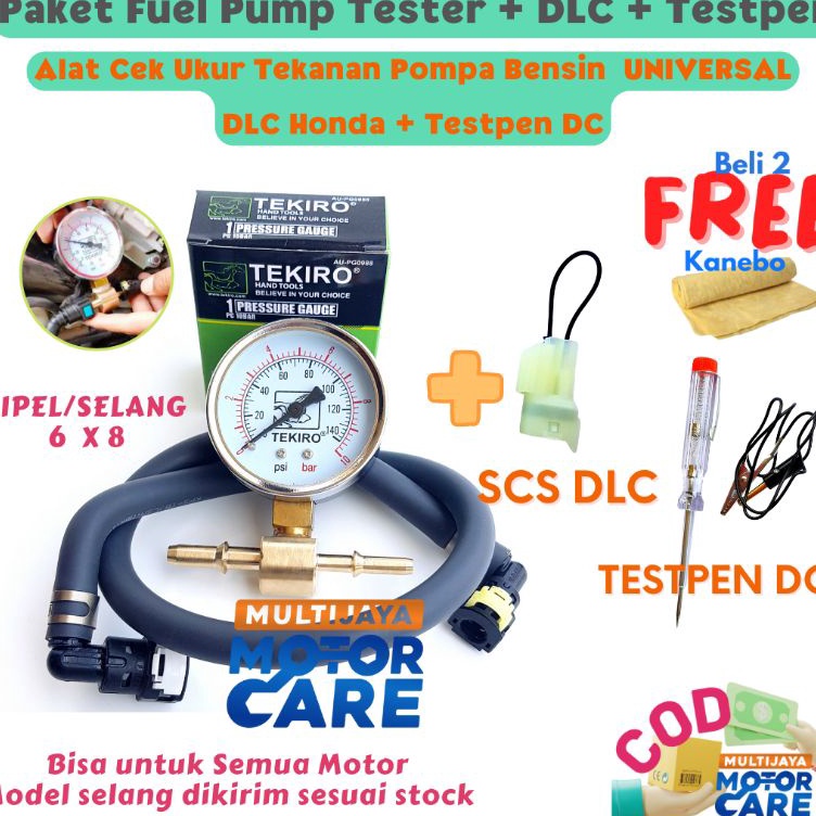 Gaya Futuristik PROMO LENGKAP UNIVERSAL Fuel Pump Tester Pressure Alat Cek Pengukur Tekanan Pompa Be