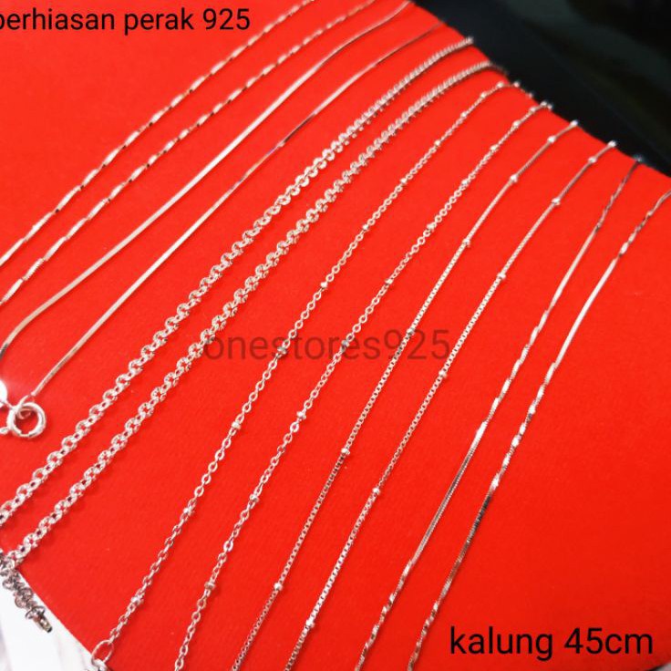 Mega Max KALUNG PERAK ASLI SILVER 925 WANITA LAPIS EMAS PUTIH 45CM