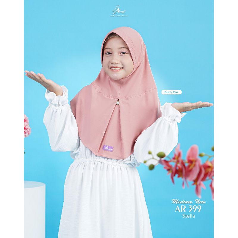 Terbaru Hijab Arrafi √ Hijab Anak AR 399 Medium New jilbab kerudung instan blusukan arrafi polos bel