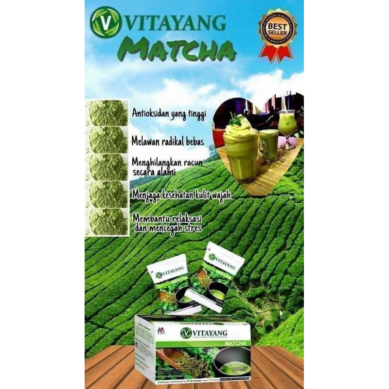 

- minuman teh serbuk matcha