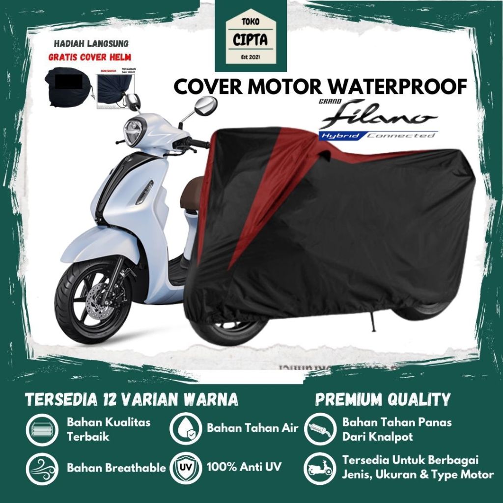 Cipta Cover Motor Yamaha Grand Filano Waterproof / Sarung Motor Yamaha Grand Filano Waterproof / Sel