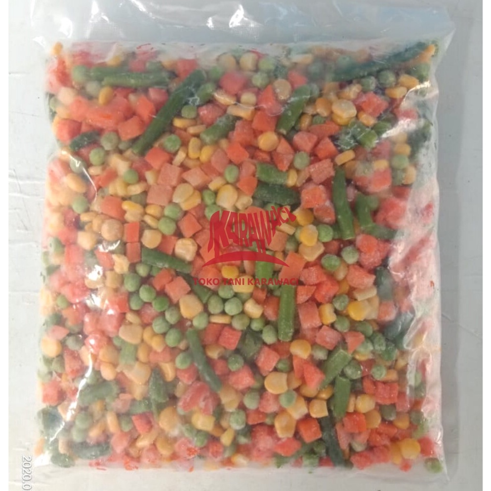 

QNU227 Stok terbaru Vegetable Mix 4 Way JagungKacang PolongWortelBuncis PREMIUM 1kg