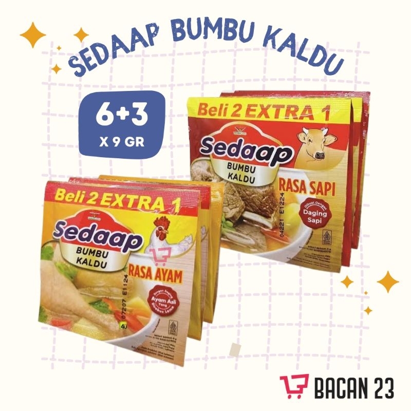 

Sedaap Bumbu Kaldu PROMO Beli 6 Gratis 3 (total 9pcs x 9gr) (Ayam / Sapi) / Penyedap Rasa Kekinian