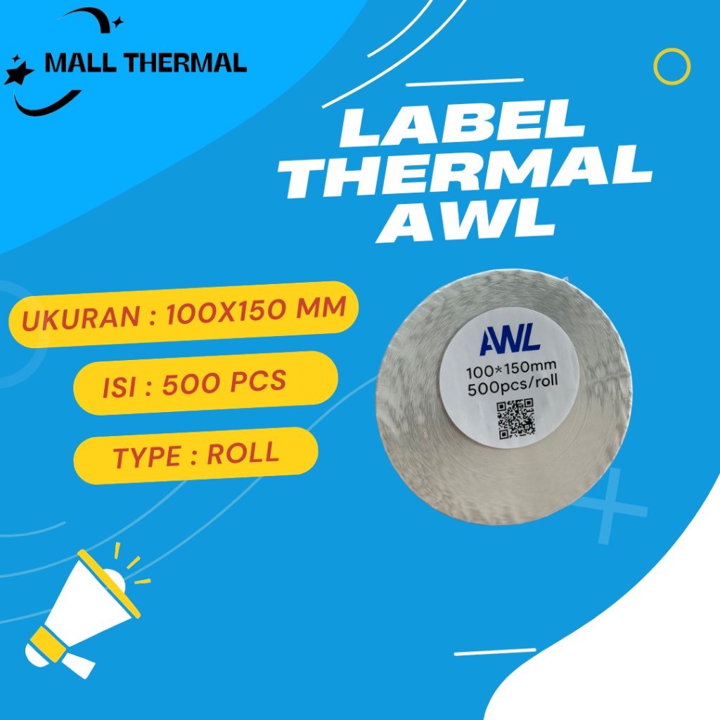 

LABEL THERMAL AWL UK 100X150 MM ISI 500 STICKER BARCODE RESI