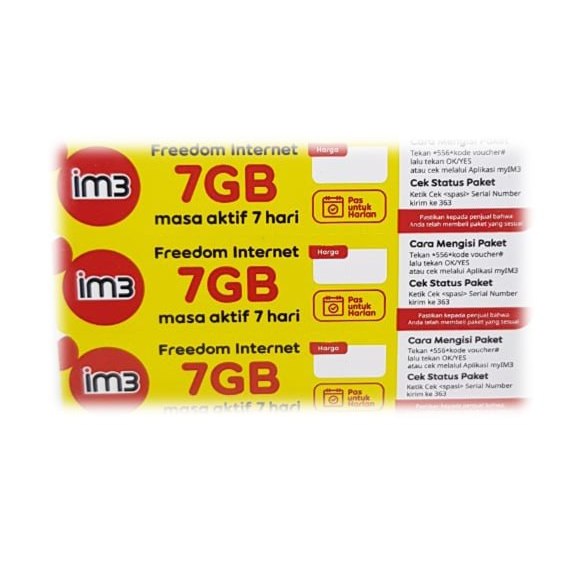 Voucher Indosat Freedom INTERNET ORI 7 GB ( 13 GB )  7 Hari