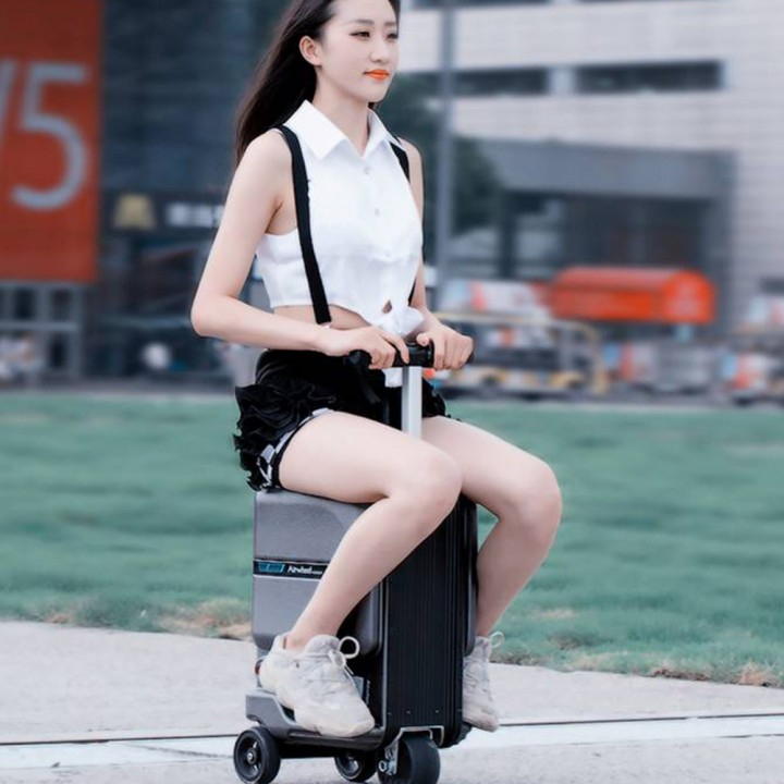 Airwheel Koper Listrik Kabin Scooter Rideable Luggage TSA Lock 20 Inch - SE3 Mini T - Black