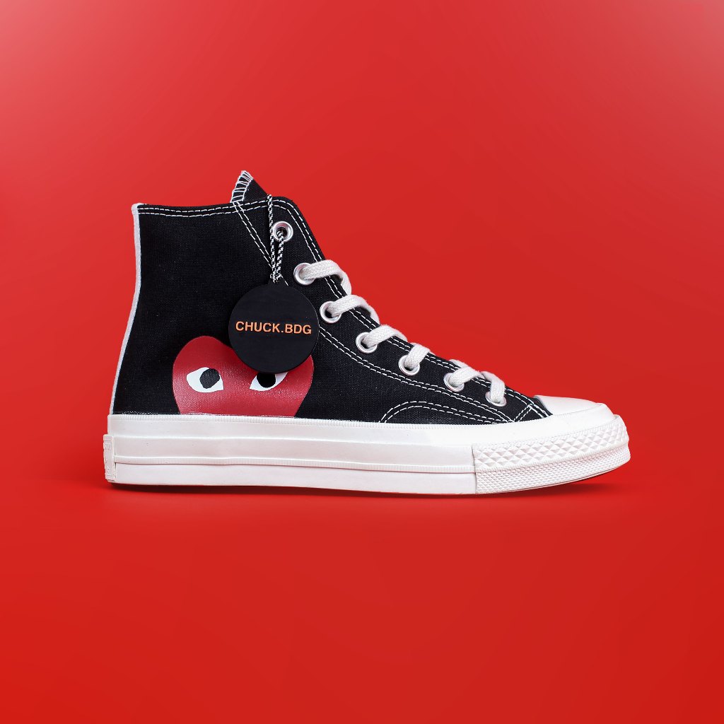 Converse 70s X CDG (Comme Des Garcon) Black High 100% Original