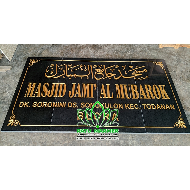 

Papan Nama dari Batu Granit Hitam