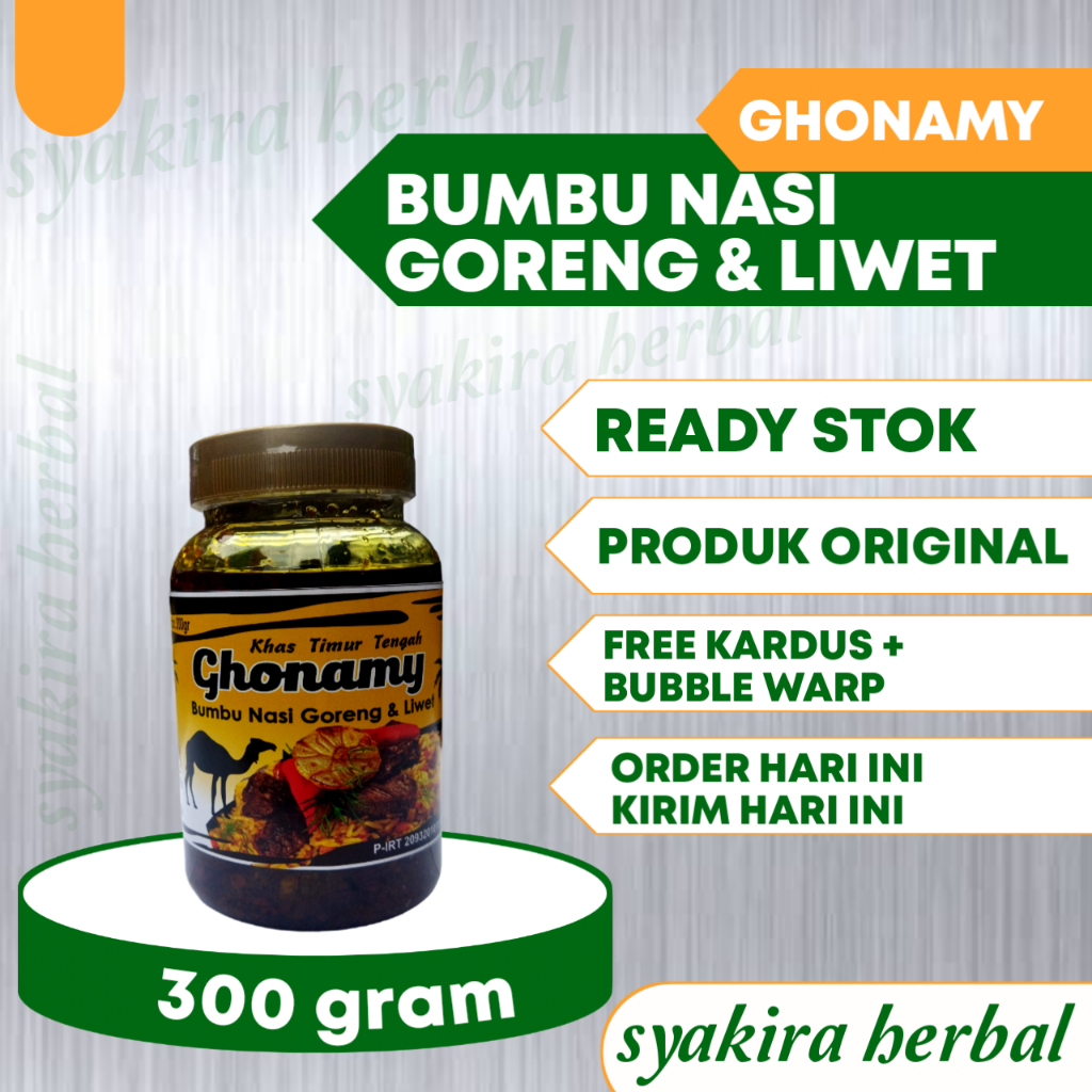 

GHONAMY Bumbu Nasi Goreng Dan Nasi Liwet Khas Timur Tengah Enak Lezat Bergizi 330 gram