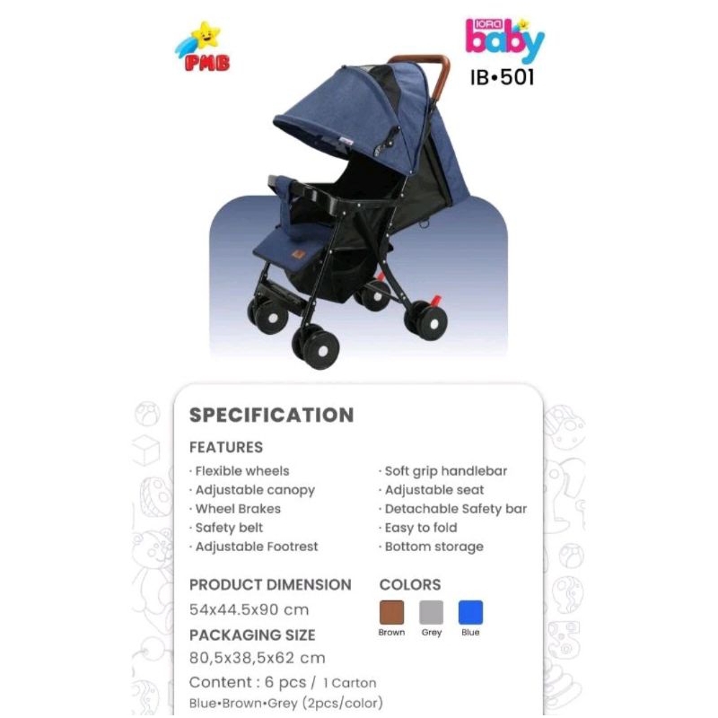 STROLLER BAYI NEW BORN KERETA DORONG ANAK IORA IB501 IB503 IB601 IB 501 IB 503 IB 601